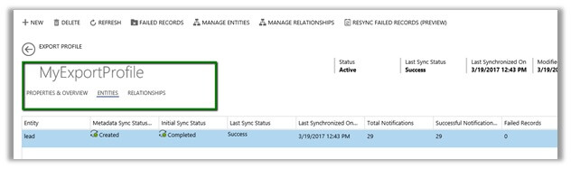 my export profile